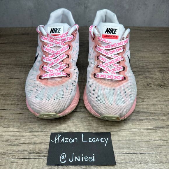 Nike~Women's~Lunar glide 6 Pink/White Running Shoe (654434-106)~Size 7.5 - Picture 3 of 8
